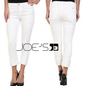 SOLD Joe's Jeans 4" Hem Crop Mid Rise Straight Size 28 Jenny Wash - White